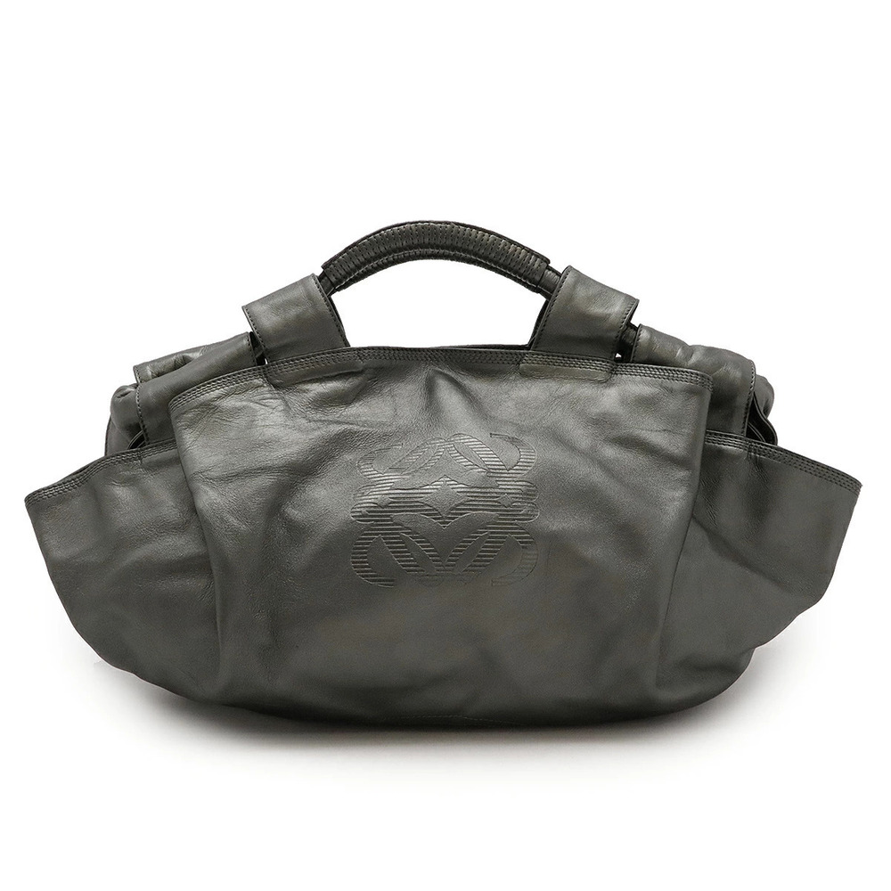 Loewe Anagram Nappa Aire Handbag Leather Metallic Gray